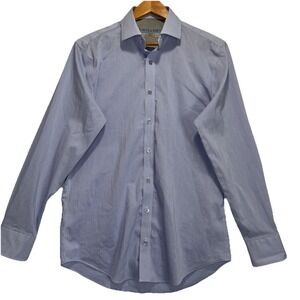 Twillory Performance Fabric Button‎ Up Shirt Men 15.5 34-35 Blue ginham Plaid